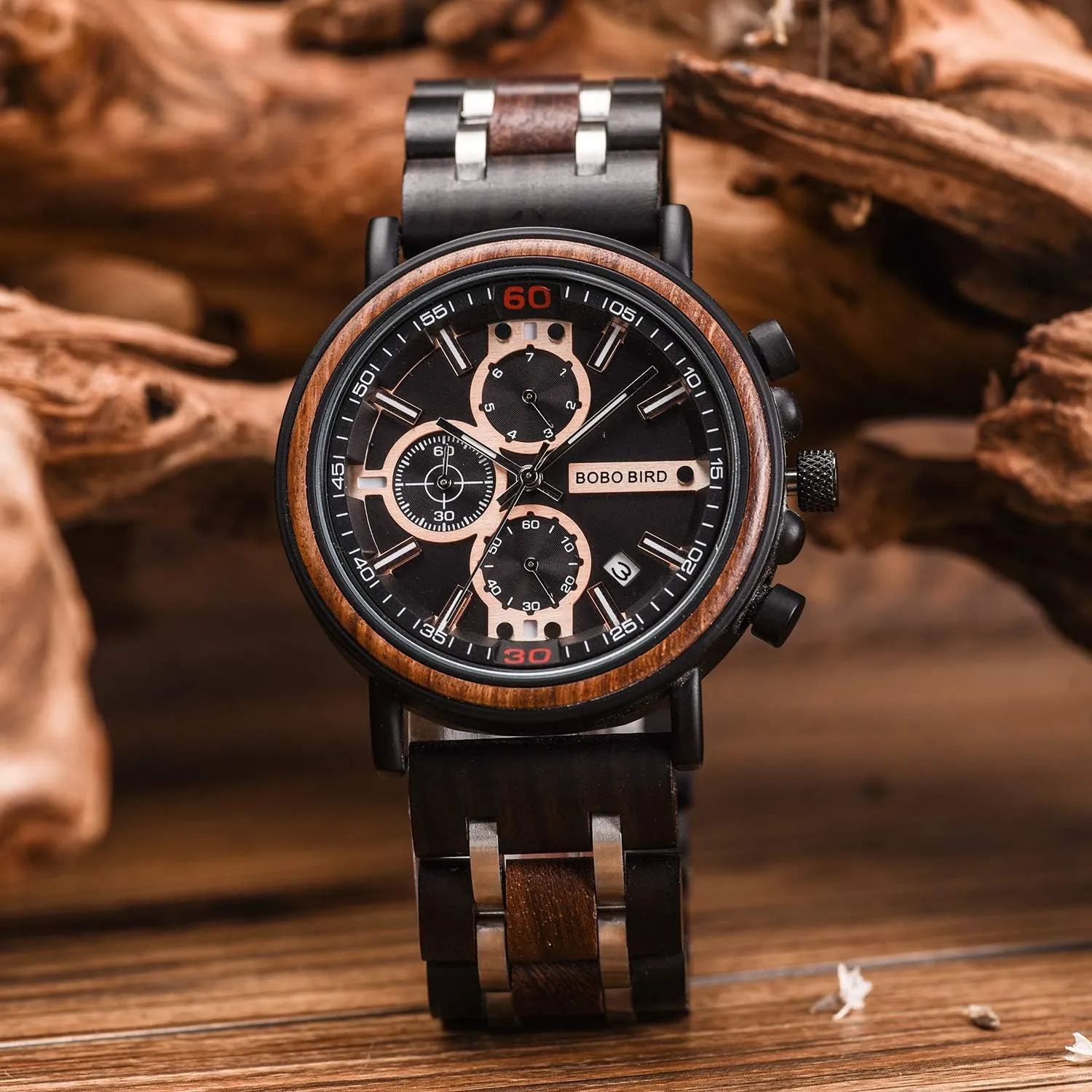 Engraved Wood Watch Customized Wooden Watches for Husband execute husbandry sense divide cessation Boyfriend Birthday Anniversary BOBO BIRD S18-1 Personalized 