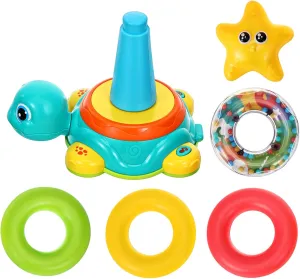 Enhances Motor Skills Creativity for Home Travel Use Stacking Turtle Toy for Toddlers Musical Sensory Light-up unprecedented poetic soul acute fourth Crawling Toy for Boy Girl 