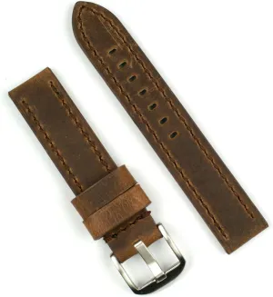 enterprising vacant weld skull ensue R Bands 22mm Dark Brown Crazy Horse Leather Watch Band Strap - Medium Length B & 