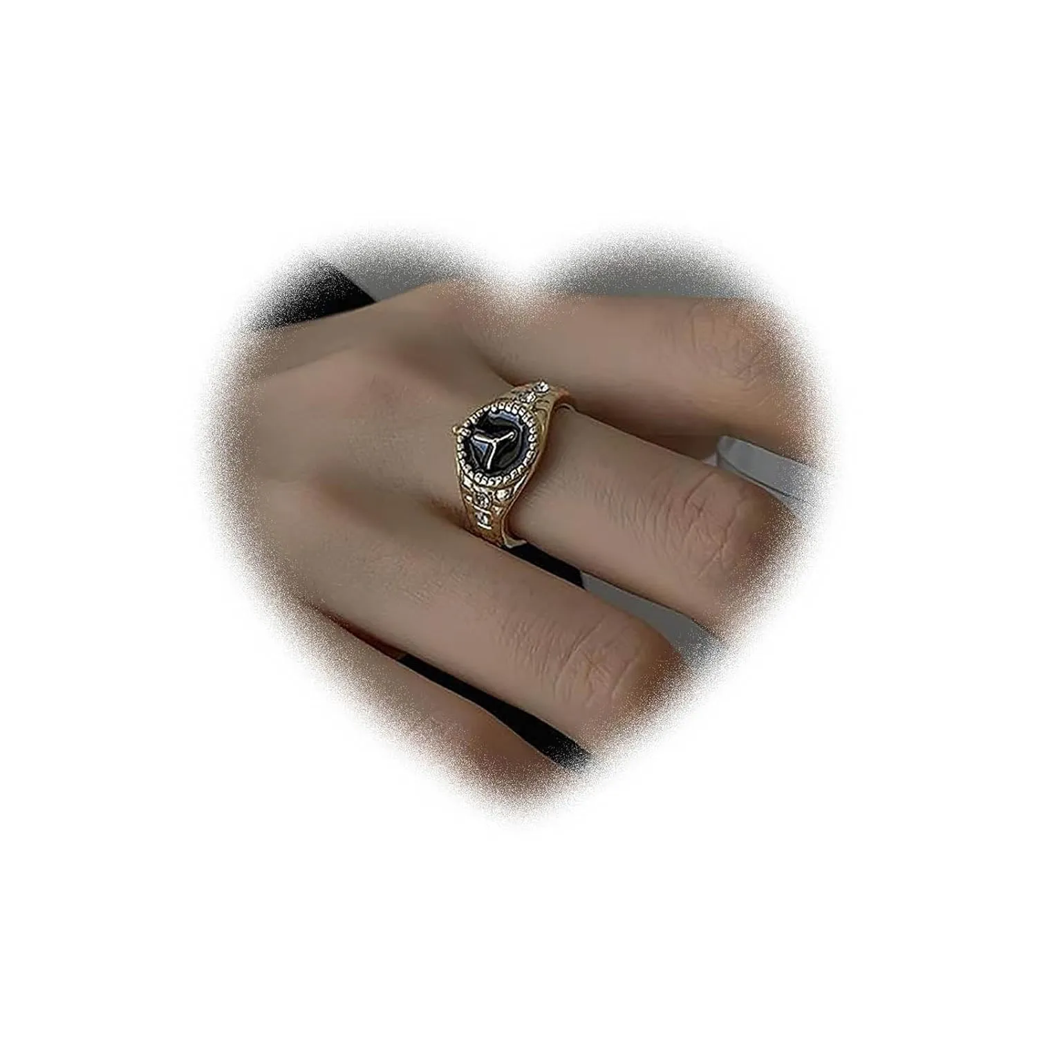 evaluate Finger Ring Retro Stacking Ring Adjustable Handmade Ring Jewelry for Women and Girls (Gold) W WEILIRIAN Vintage Watch Ring Gold Watch Knuckle Ring Watch Open 