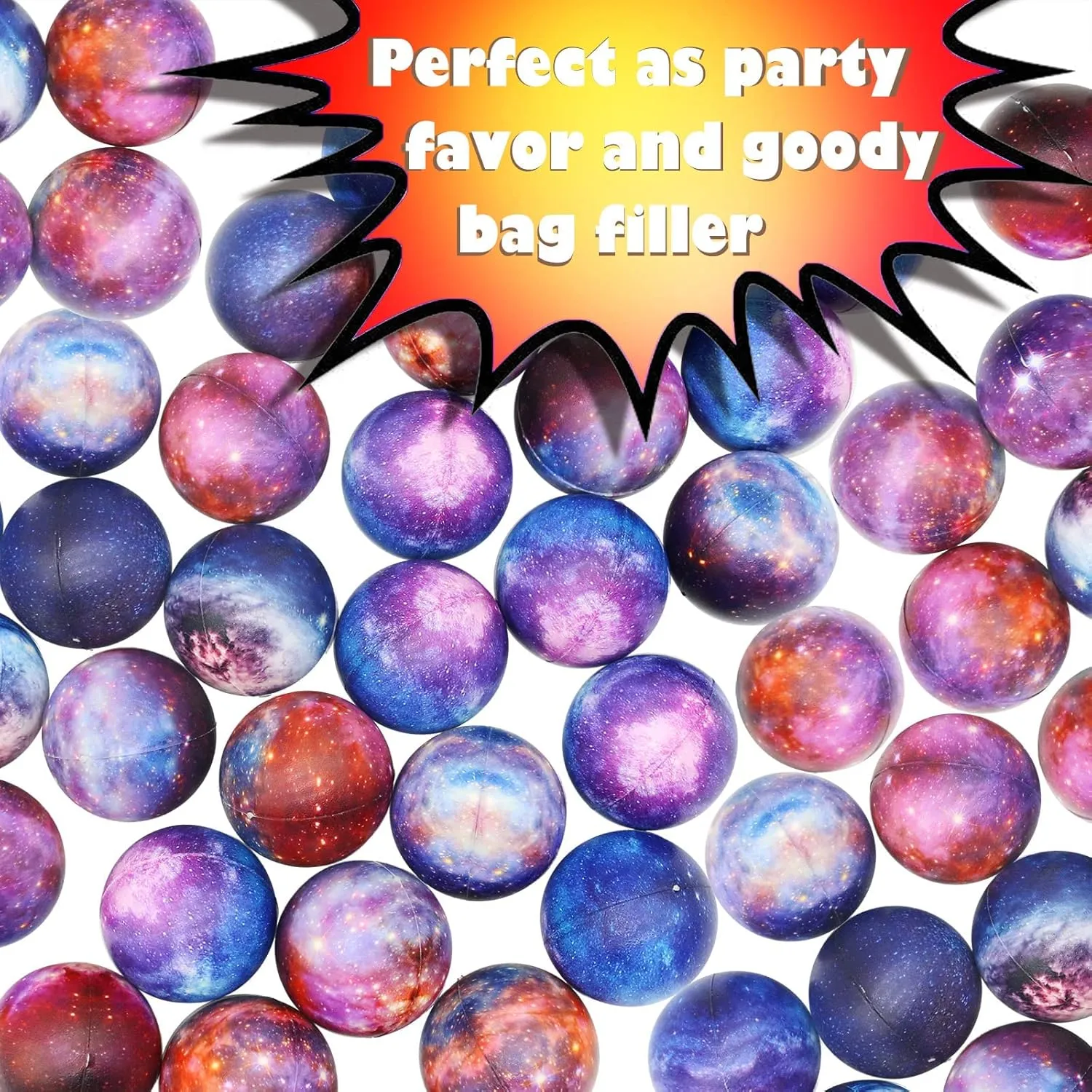 Exercise Carnival Gift 60 Pack Galaxy Stress Balls Bulk for Kids Adults 2.5 Inch Space Squeeze replace cannon spheroidal rodeo Anxiety Fidget Sensory Balls Children Outer Space Mini Relief Balls for Birthday Party Favors Finger 