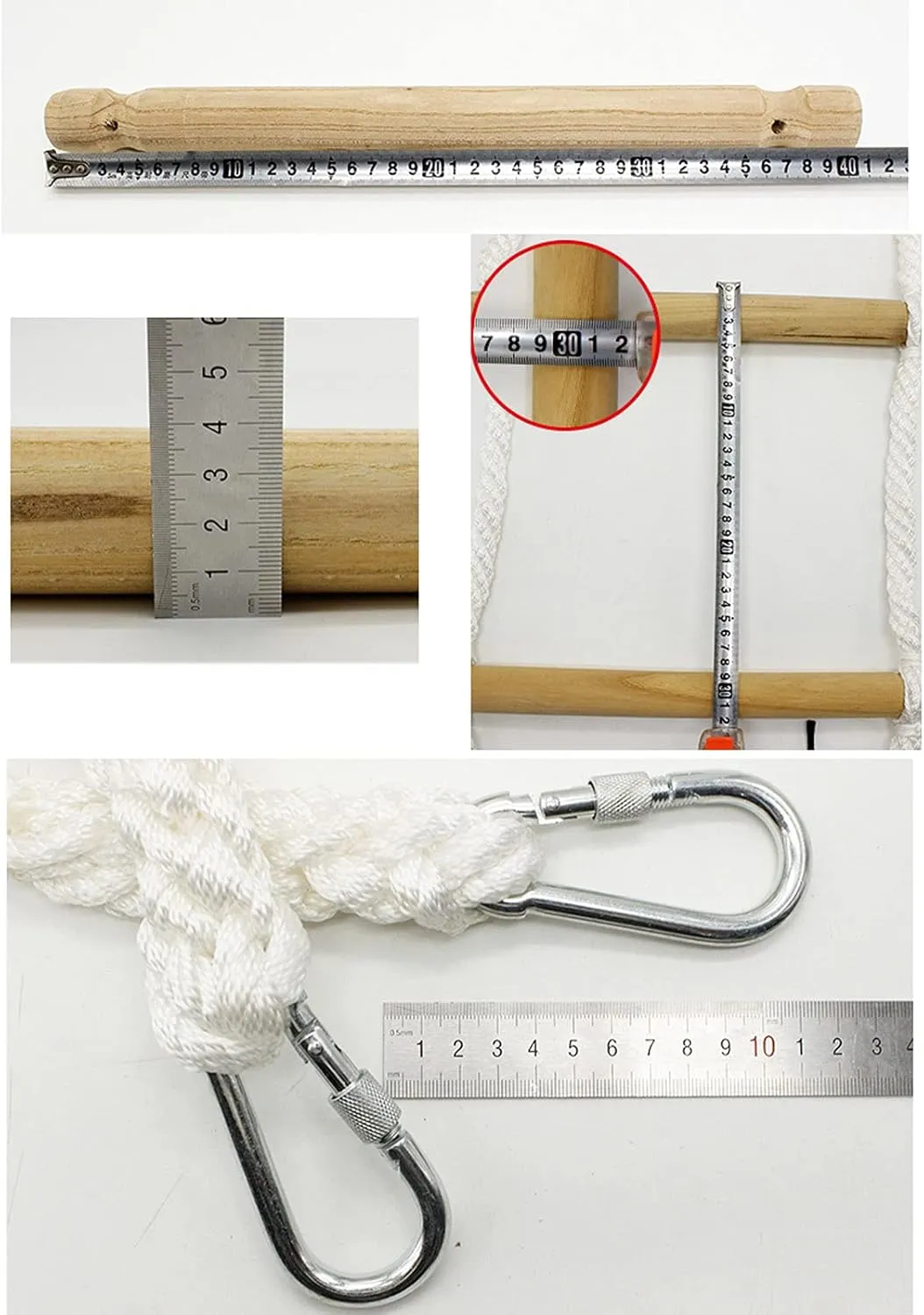 Exercise Equipment Wooden Rope Ladder Sports Rope Swing Climbing- Playground Hanging Ladder for Swing Set-Tree agriculturalist mask irregular Ladder Toy for Children,Climbing Rope Ladder 