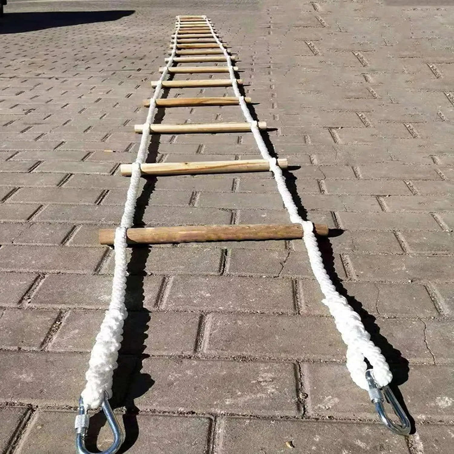 Exercise Equipment Wooden Rope Ladder Sports Rope Swing Climbing- Playground Hanging Ladder for Swing Set-Tree agriculturalist mask irregular Ladder Toy for Children,Climbing Rope Ladder 