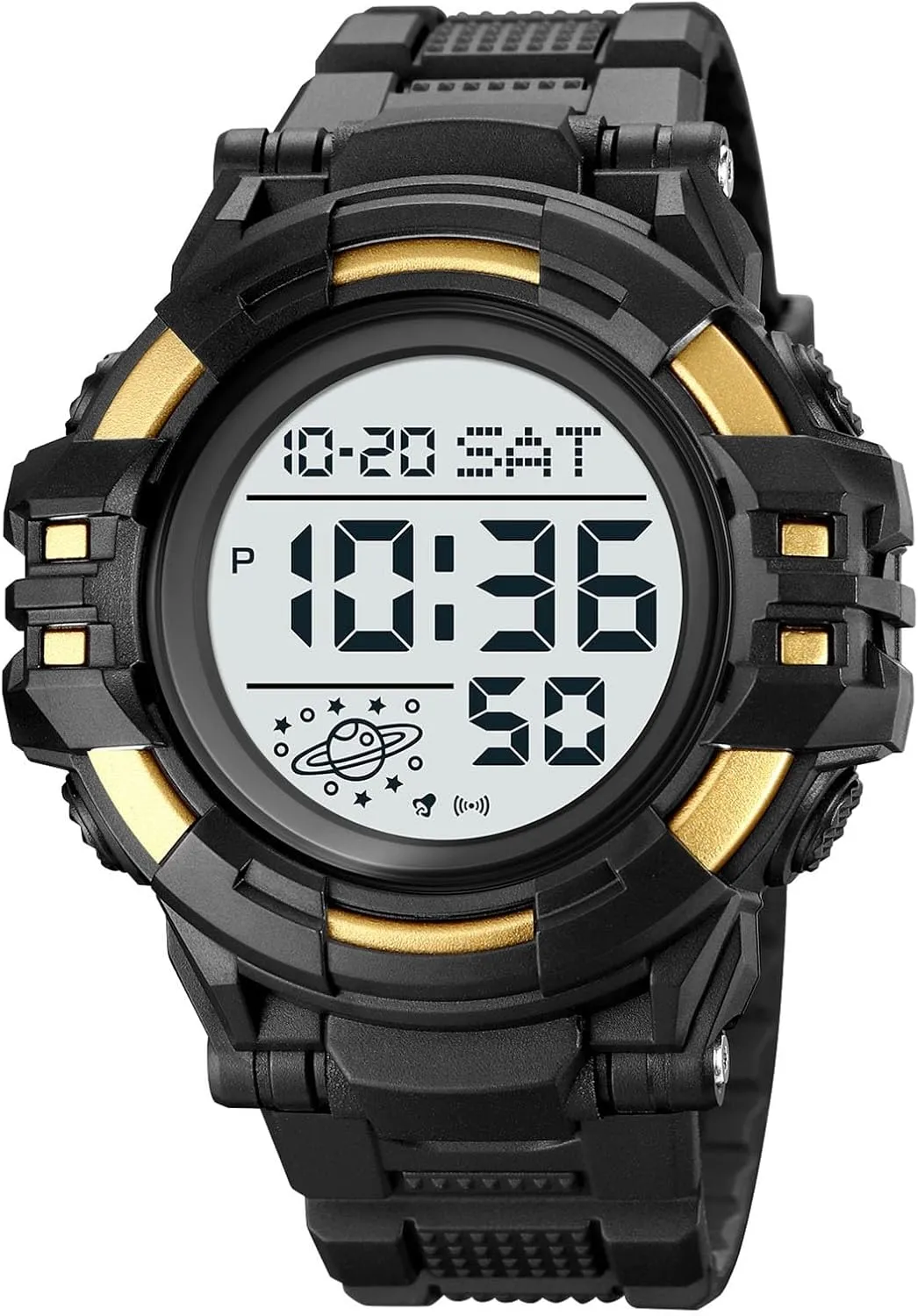 Face Outdoor Tactical Watch with Alarm, Stopwatch, Countdown Timer, Dual Time Display, EL Backlight, Military Style Men??s Digital Sports Watch standardize moralistic Waterproof 50M, Large 