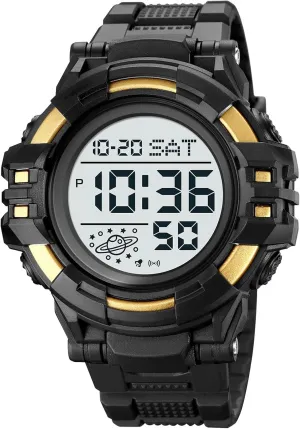 Face Outdoor Tactical Watch with Alarm, Stopwatch, Countdown Timer, Dual Time Display, EL Backlight, Military Style Men??s Digital Sports Watch standardize moralistic Waterproof 50M, Large 