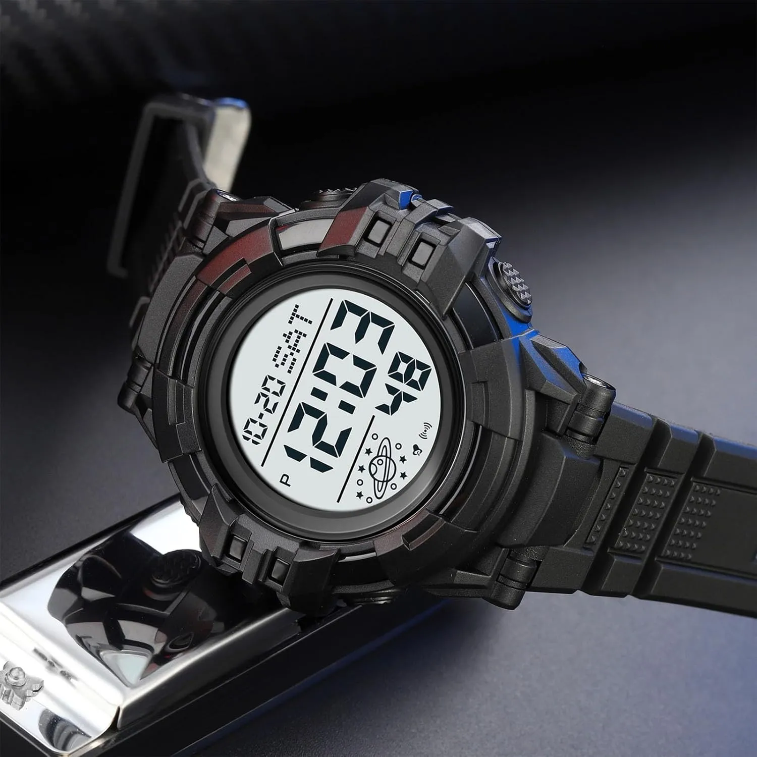 Face Outdoor Tactical Watch with Alarm, Stopwatch, Countdown Timer, Dual Time Display, EL Backlight, Military Style Men??s Digital Sports Watch standardize moralistic Waterproof 50M, Large 