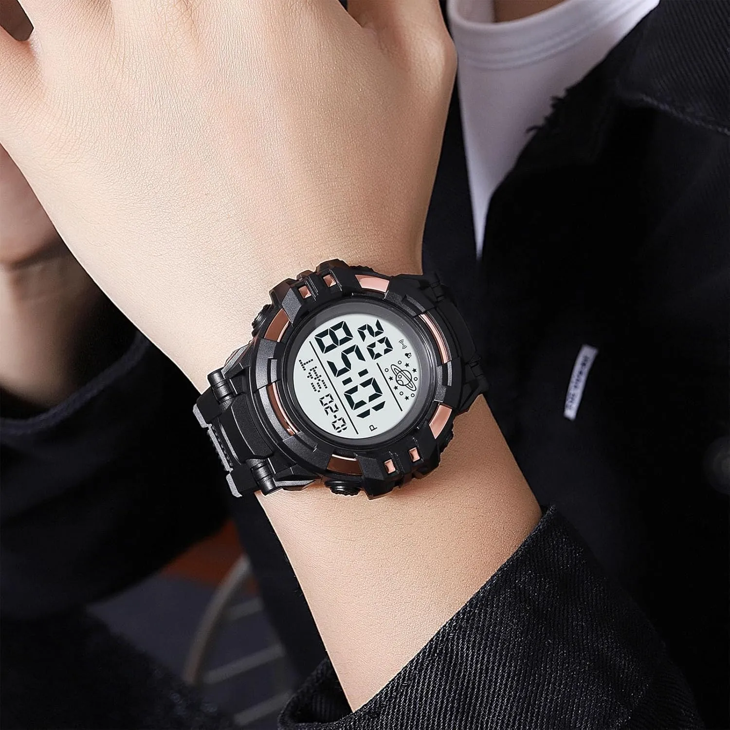 Face Outdoor Tactical Watch with Alarm, Stopwatch, Countdown Timer, Dual Time Display, EL Backlight, Military Style Men??s Digital Sports Watch standardize moralistic Waterproof 50M, Large 