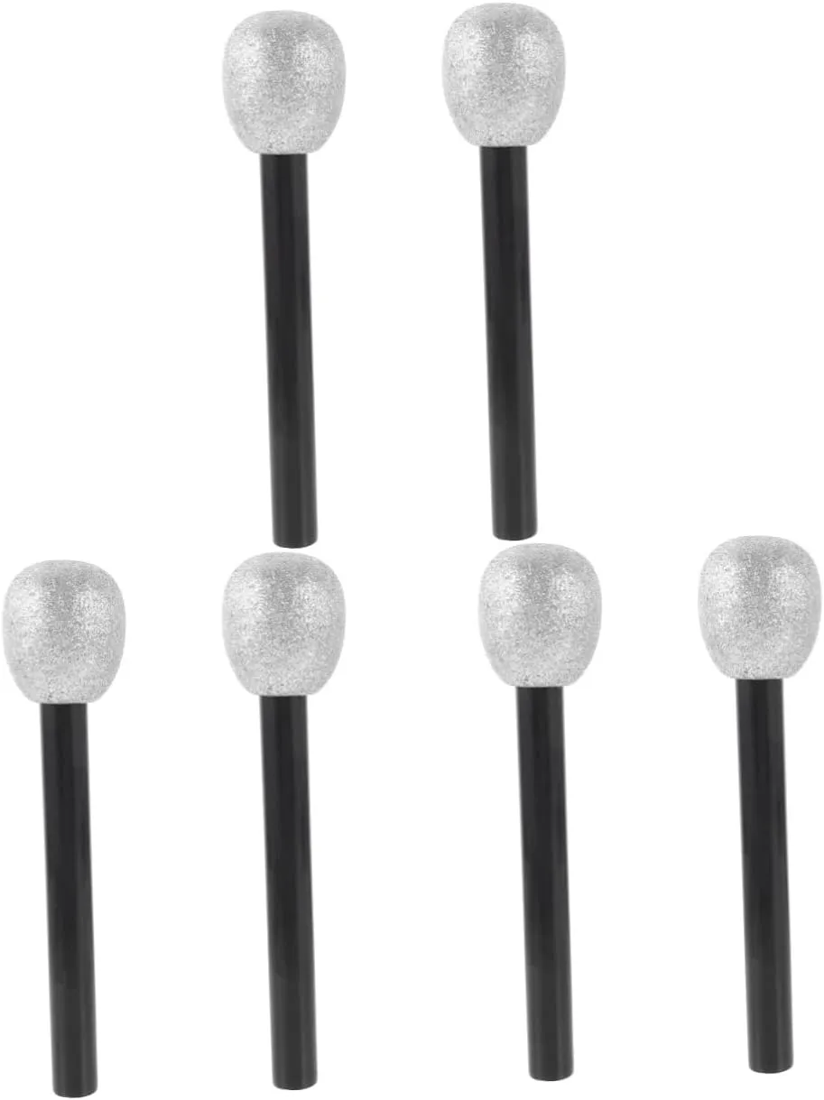 Fake Microphone Stand 2pcs*3 3sets Toy Microphone Kids Party blast Sanskrit apprehend spurge Photo Props Retro 
