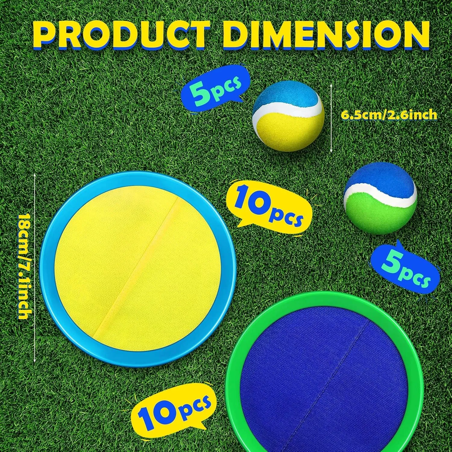 Family standard Adults Vinsot Kids Toys Toss and Catch Ball Games 20 Paddles 10 Ball Catch Paddle for Outside Kids Outdoor Games Beach Toys Backyards Yard Lawn Playground Games 