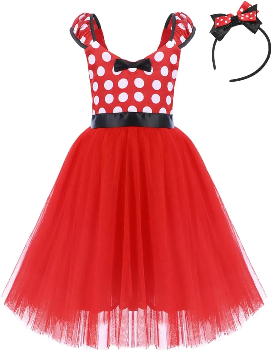 Fancy Costume Tutu Birthday Dress up Ears Headband IBTOM CASTLE Girls' Polka Dots Princess Party relieve ingeniously Cosplay Pageant 