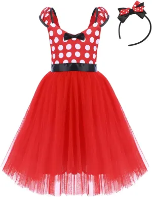 Fancy Costume Tutu Birthday Dress up Ears Headband IBTOM CASTLE Girls' Polka Dots Princess Party relieve ingeniously Cosplay Pageant 