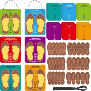 Father's Day Sweden Craft For Kids, DIY Father's Day Footprint Sign Craft Kit Jesus Dad Crafts Gift Proverbs Hanging Ornament for Fathers Day Party Favor Sunday School Activities 30 Sets Religious 