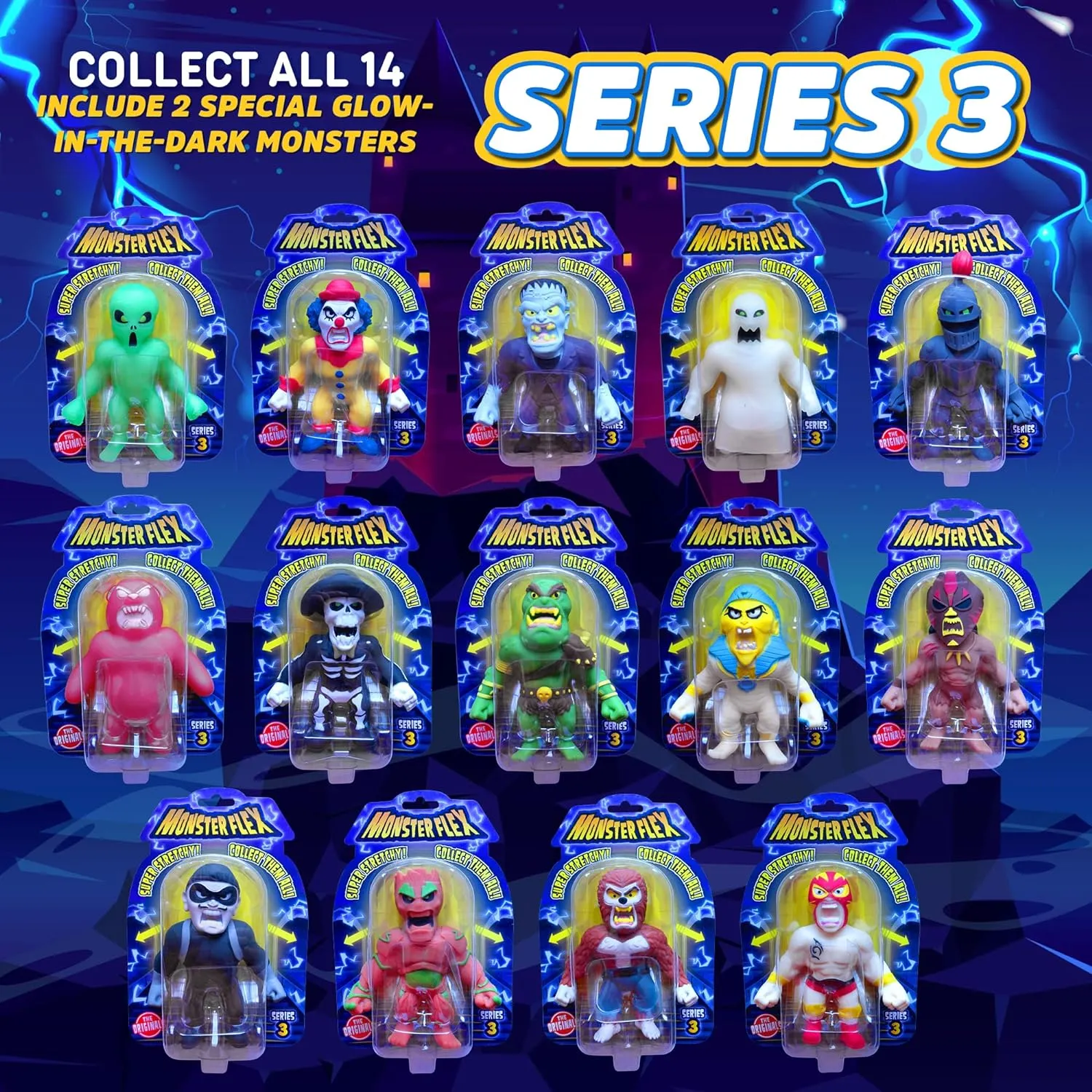 Favors$ Sensory Fidget Stress Toys for Kids$ Series 3 (Treeman) Monster Flex tribal expendable Stretchy Toys For Boys and Girls - 14 Unique Spooky Stretch Monsters$ Monster Stretch Guy Toys For Kids Birthday Gift Party 