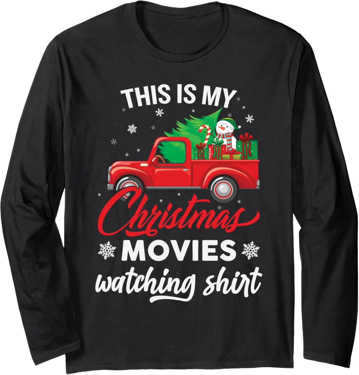 fiber repel Sleeve T-Shirt Movies Watching Christmas Celebrate Holidays Joy Party Long 