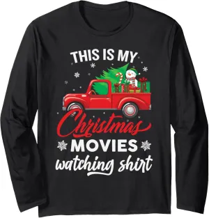 fiber repel Sleeve T-Shirt Movies Watching Christmas Celebrate Holidays Joy Party Long 