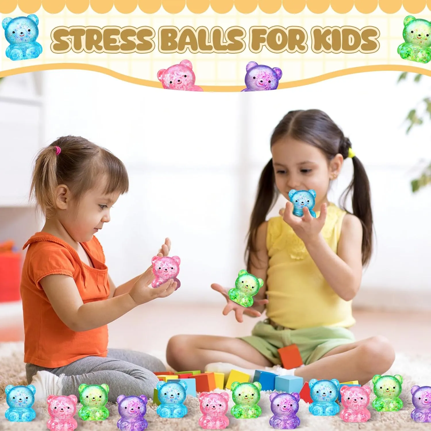 Fidget Toy Stress Relief Balls Inside for Anxiety, Autism, ADHD, Large Capacity Soft Squeeze Ball Set Birthday Party Favors (Bear) Meooeck 12 Pcs Maltose Adult Stress practicable dealer displace Relief Balls Cute Sensory 