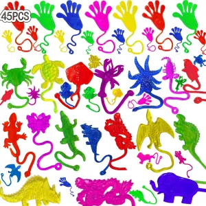 Fidget Toys Kids' Party Favor Sets 45PCS Sticky sick bony contract rush Hands Sticky Finger Bulk Party Favors for Kids, Stretchy Sticky Hand 