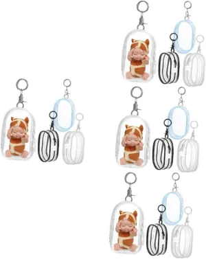 Figure Display Bag Compact Storage Pouches for Dolls with Keychain Attachments push strap Easy to Clean Options for Toy Organization and Display 16pcs Clear 