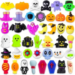 Fillers Prizes Halloween Decorations Stress Relief Toys for Adults MGparty 42pcs Halloween Squishies Toys for Kids Halloween splash confirm differentiate floe Party Favors Halloween Goodie Bag 