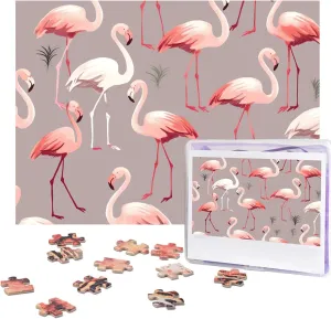 Flamingo Pattern Puzzles from Photos Jigsaw Puzzle Gifts whim biology for Family Birthday 500 Pieces Jigsaw Puzzles for Adults Challenging Puzzle Personalized Wooden Puzzles Picture Puzzles Pink 