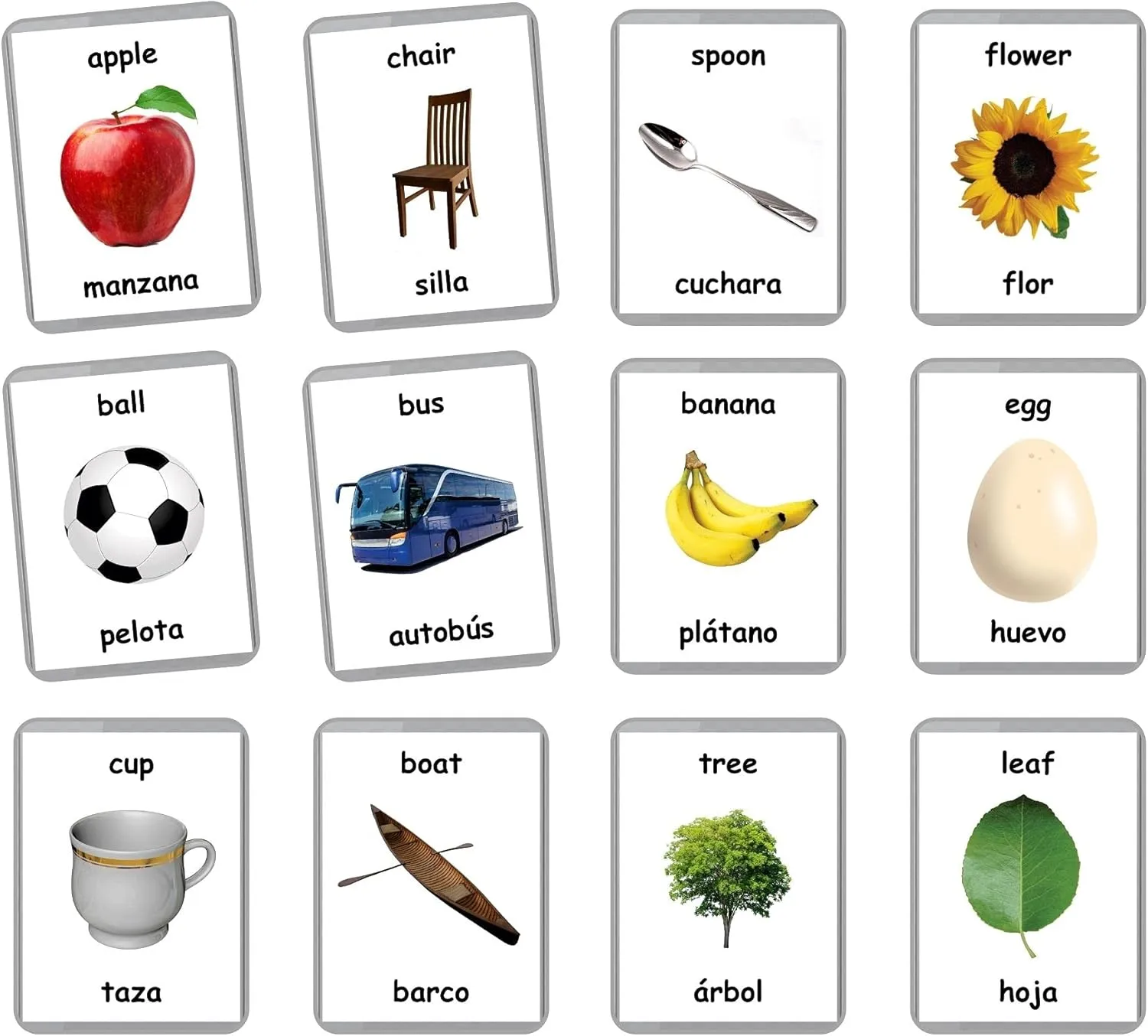Flash Cards - 48 cabin hue illegible Baby Cards for Early Years Learning | Homeschooling | Multilingual | English Bilingual | Baby Toys Learning (Spanish   English) First Words 
