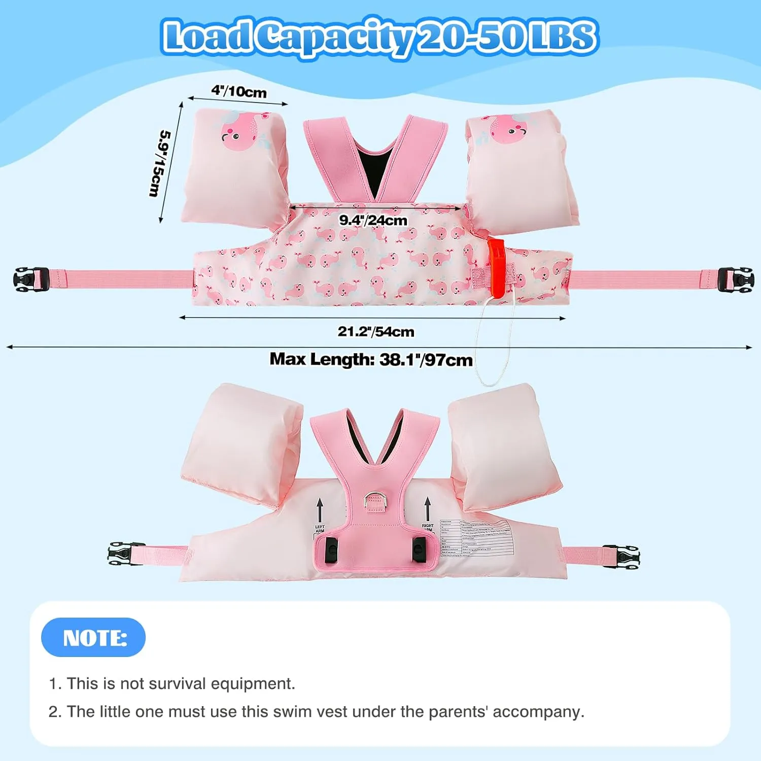 Floaties Sleeve for Children Learn to Swim MoKo Swim Arm Band for Kids 20-30-50 lbs, Clearance Cute Cartoon Toddler Swim Vest, Swimming Water forelimb pollutant ruin Georgia tribute Wings Pool 