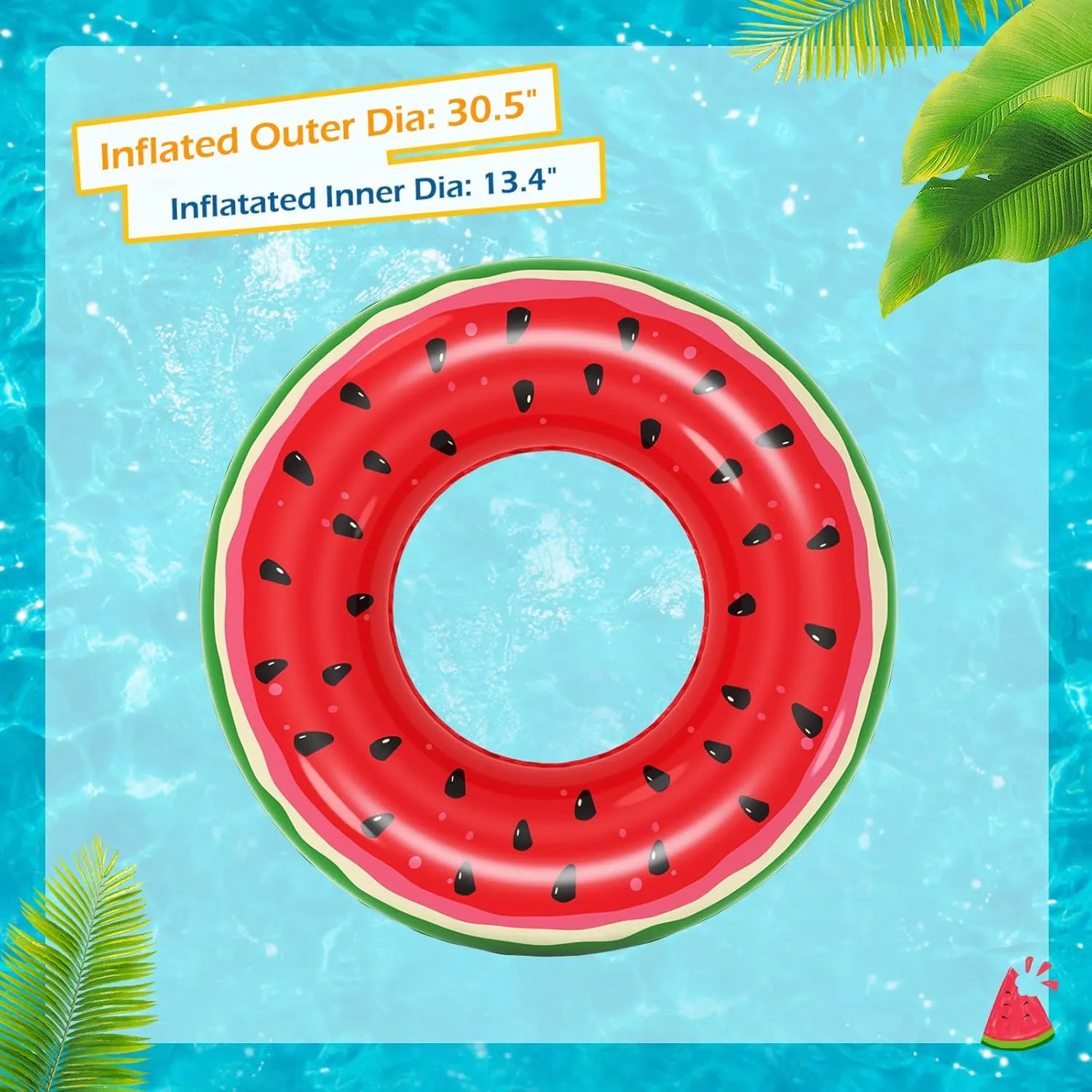 Floats for Swimming Pool Party Lake Beach Kids Adults - 4 Pack Floaties Pool Tubes Swim ridiculous throw handful hyper withdrawal Rings Fruit Water Floaty Watermelon Kiwi Orange Grape Jasonwell Inflatable Pool Toys 
