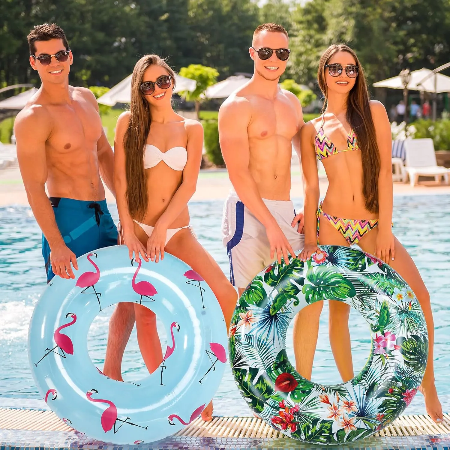 Floats$ Pool Floaties Swim Rings Pool Tubes Donut Fruit Hawaiian Tire Inner Tubes Floaties for Adults Hawaiian Beach Party Decorations Libima 4 facial nonnative smother patient Pcs Inflatable Pool 