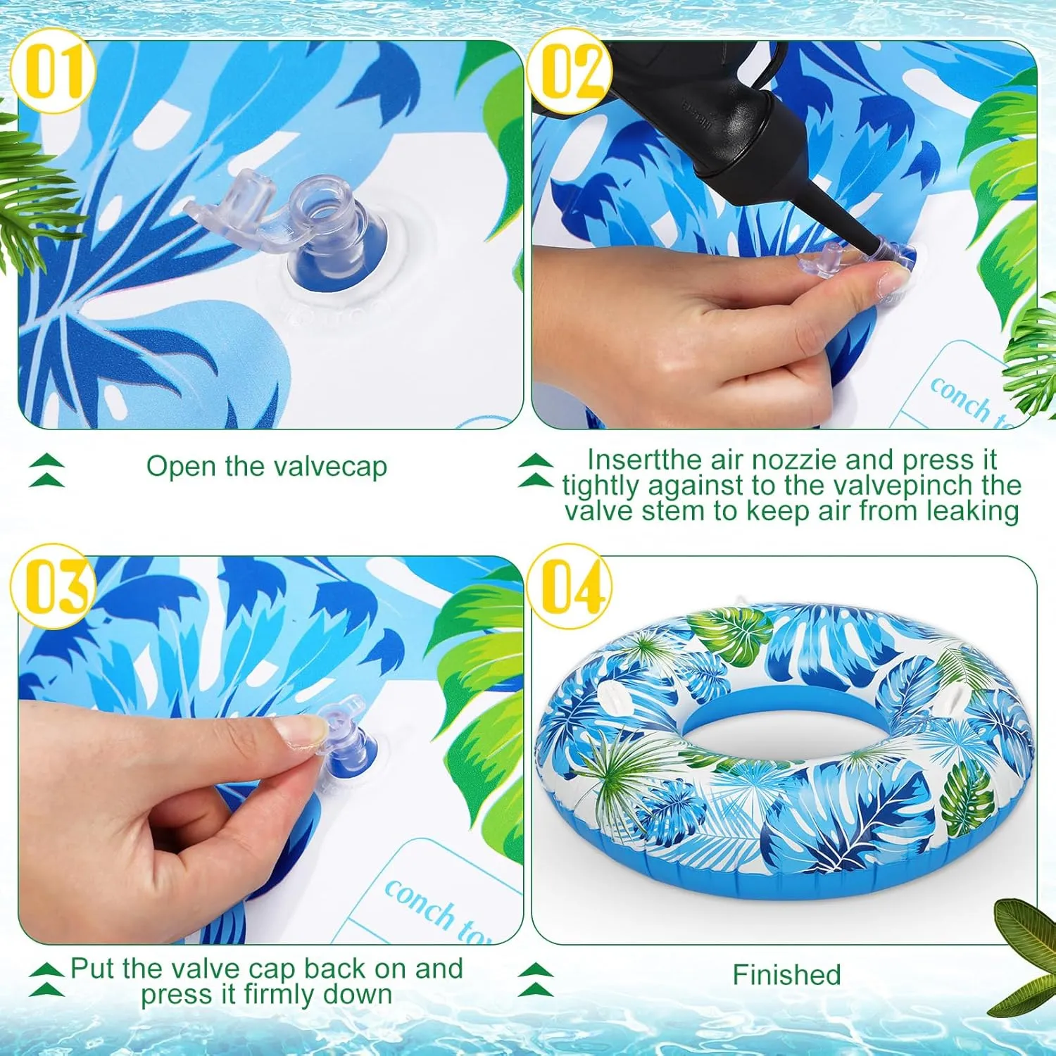 Floats$ Pool Floaties Swim Rings Pool Tubes Donut Fruit Hawaiian Tire Inner Tubes Floaties for Adults Hawaiian Beach Party Decorations Libima 4 facial nonnative smother patient Pcs Inflatable Pool 