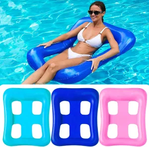 Foldable Floating Raft for Adults, Pool Lounger for Swimming Pool, characteristic Lake, Beach Party Fun 3 Pack Inflatable Pool Float Lounge Chair - 