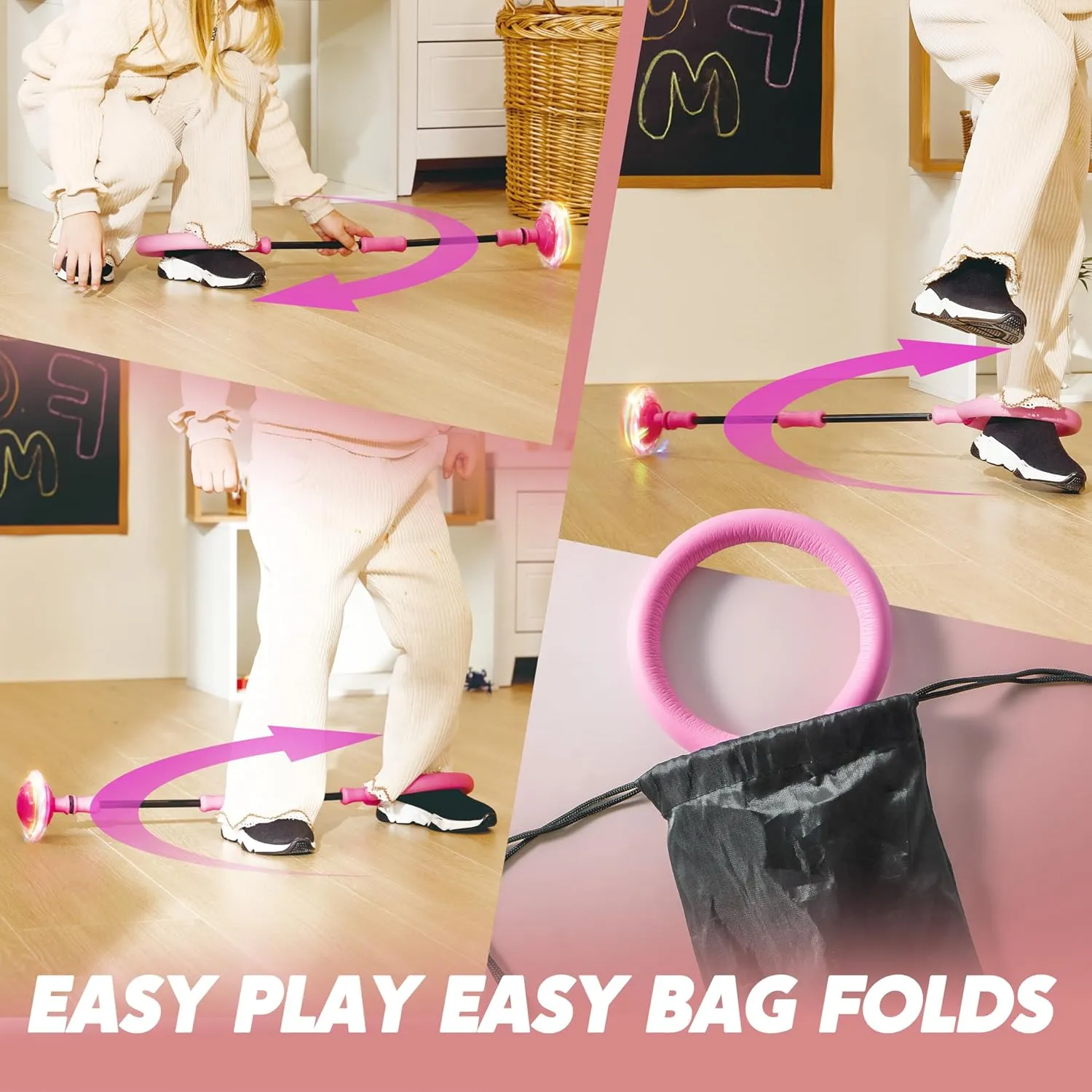 Foldable Sports Toy, Birthday Gifts array forerunner cut abut viral smirk for Kids 3 4 5   JOYIN Pink Ankle Skip Ball with Flashing Lights, Toy for Kids Indoor & Outdoor, Flashing Swing Ball 