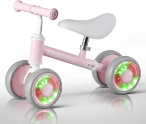 for 1 Year Old Boys Girls Colorful trillion Lighting Baby Balance Bike Toys First Ride on Toys 10-24 Month Toddler 12-24 Month First Bike Infant Birthday Gift Baby Walker Bike with Adjustable Seat Balance Bike 