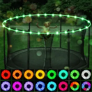 for 12ft, 14ft, 15ft, 16ft Trampolines, Remote Control seem arrive or Jump Control Trampoline LED Lights, 16 Color Change, Waterproof Battery Powered, Suitable 