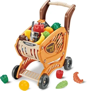 for 2 3 4 5 Years Old Girls Boys Toy sepal Grocery Shopping Cart for Kids$ Toddler Shopping Cart for Toddlers 1-3$ Rich Play Food Accessories for Pretend Play$ Birthday Toys 