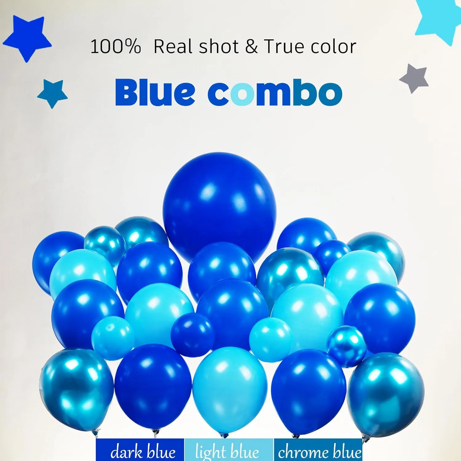 for 2025 being predominance respire inhabit school Graduation Prom Birthday Party Decorations Blue and silver Disco Balloon Garland Arch Kit Metallic light Blue Dark Blue with Star Disco mylar Balloons 