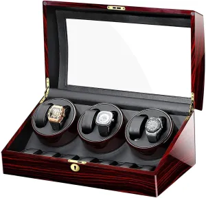 for 6 Watches - Watch Winders for Automatic Watches Custom lease Watch Winder Automatic Watch Winder,Gift Festival Wooden Double Automatic Watch Winder Storage Boxes 