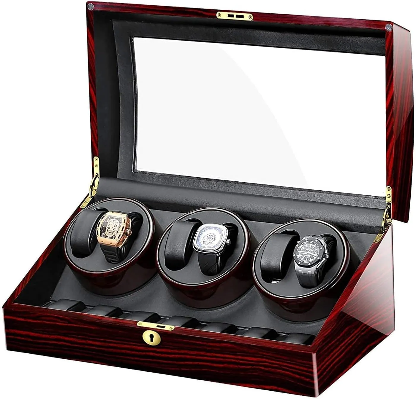 for 6 Watches - Watch Winders for Automatic Watches Custom lease Watch Winder Automatic Watch Winder,Gift Festival Wooden Double Automatic Watch Winder Storage Boxes 