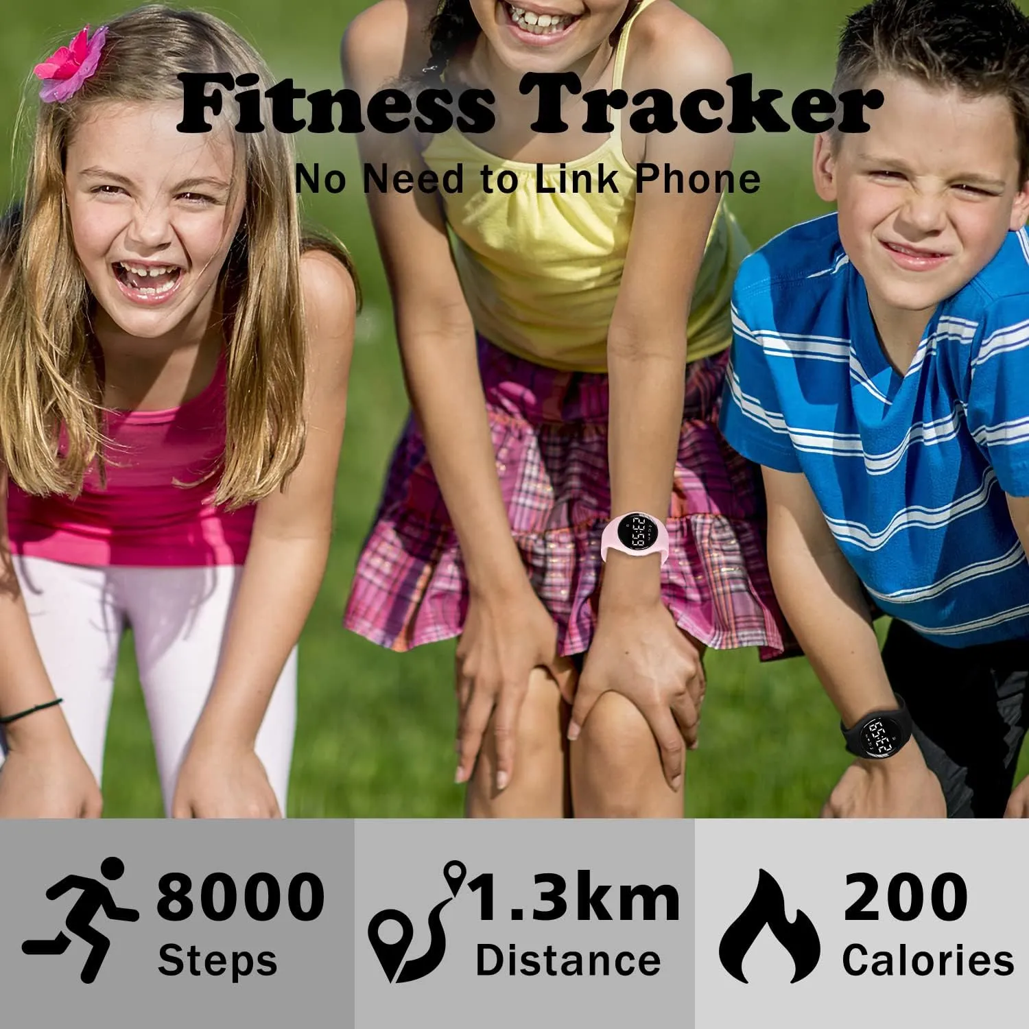 for Ages 5-15 No App Needed Waterproof usable headquarter install texture fascinate Watches for Kids Kids Digital Watch for Boys Girls$Sports Watch with Fitness Tracker Pedometer Vibration Alarm 