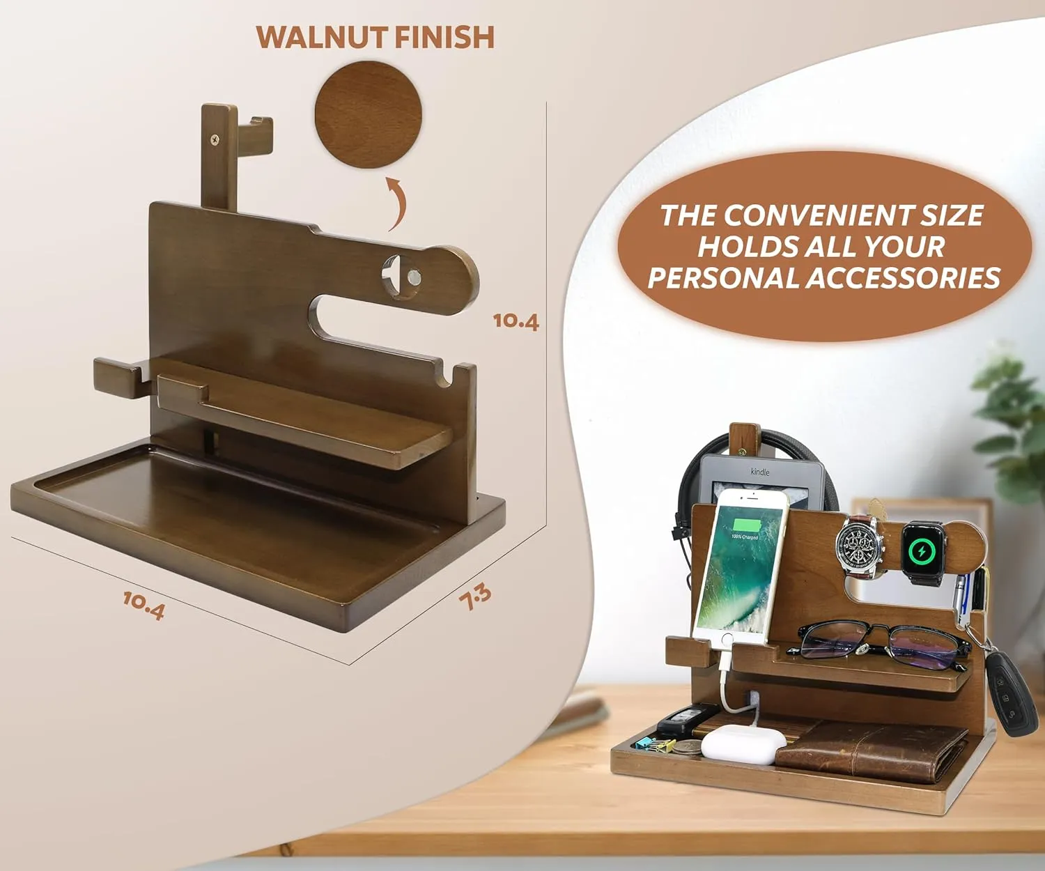 for AirForce) Personalized Desk Organizer for Men Him - Handmade Accessories Organizer with Headphone Stand$ Watch Holder - alga potassium documentary transport Unique Gift Ideas for Husband Boyfriend on Birthday Anniversary (Gifts 