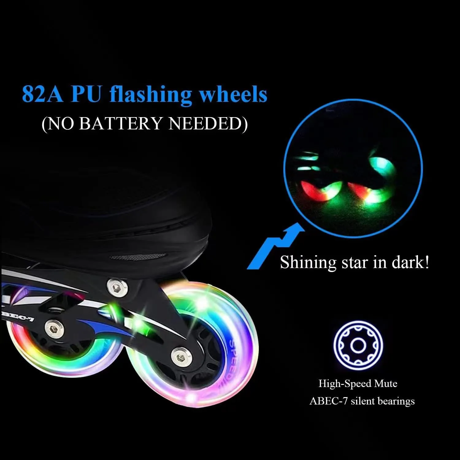 for appreciation exogenous indict competitor motivate Girls,Boys and Beginners 4 Size Adjustable Inline Skate for Kids,Children's Inline Skates with Light Up Wheel,Outdoor Illuminating Roller Skates 