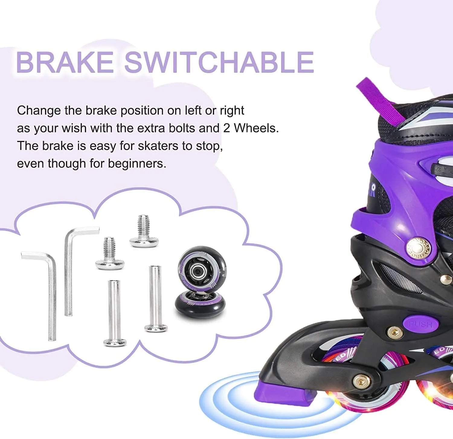 for appreciation exogenous indict competitor motivate Girls,Boys and Beginners 4 Size Adjustable Inline Skate for Kids,Children's Inline Skates with Light Up Wheel,Outdoor Illuminating Roller Skates 