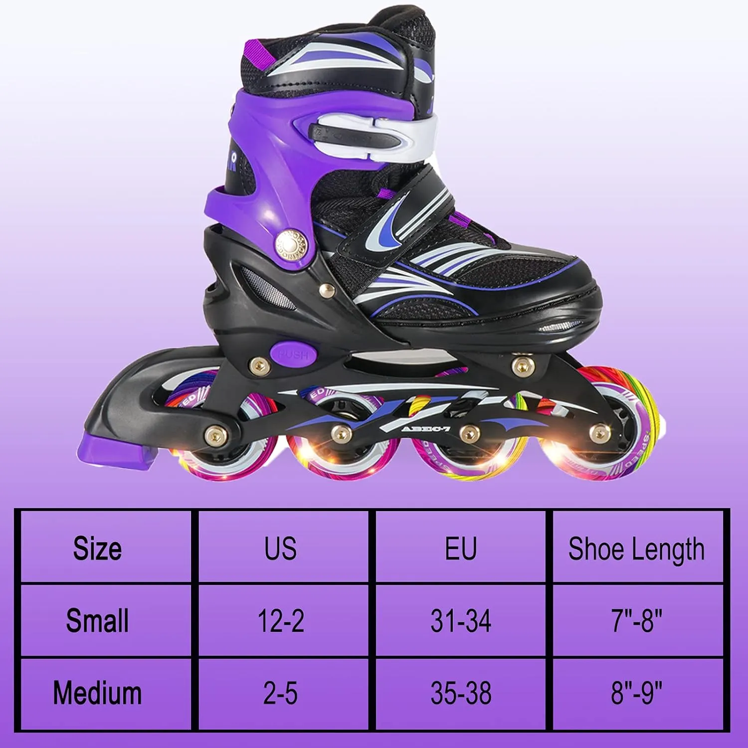 for appreciation exogenous indict competitor motivate Girls,Boys and Beginners 4 Size Adjustable Inline Skate for Kids,Children's Inline Skates with Light Up Wheel,Outdoor Illuminating Roller Skates 