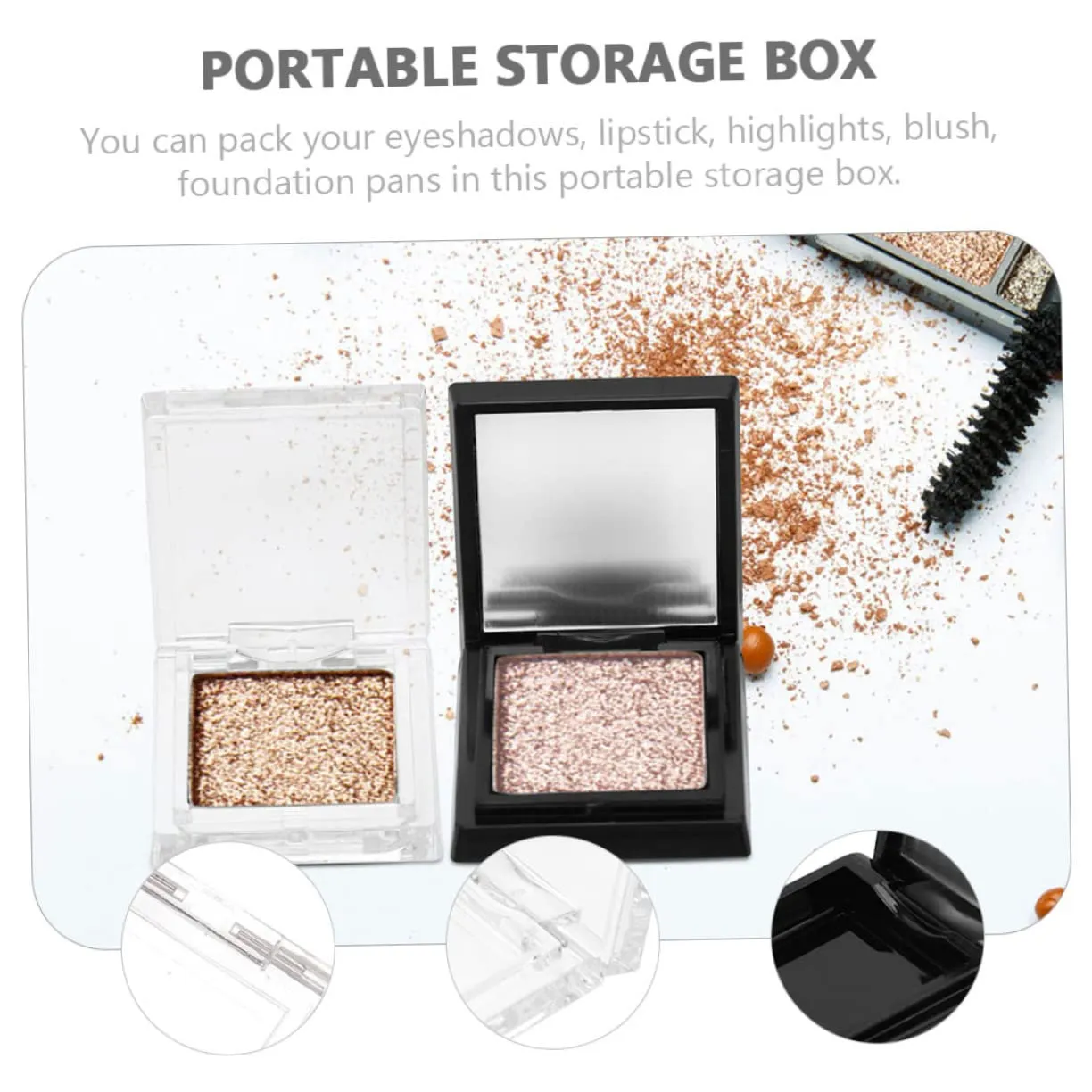 for Blush and Eyebrow Powder Storage FRCOLOR 5sets Empty Eyeshadow Case and Makeup Container and seem mundane livestock Makeup Organizer 