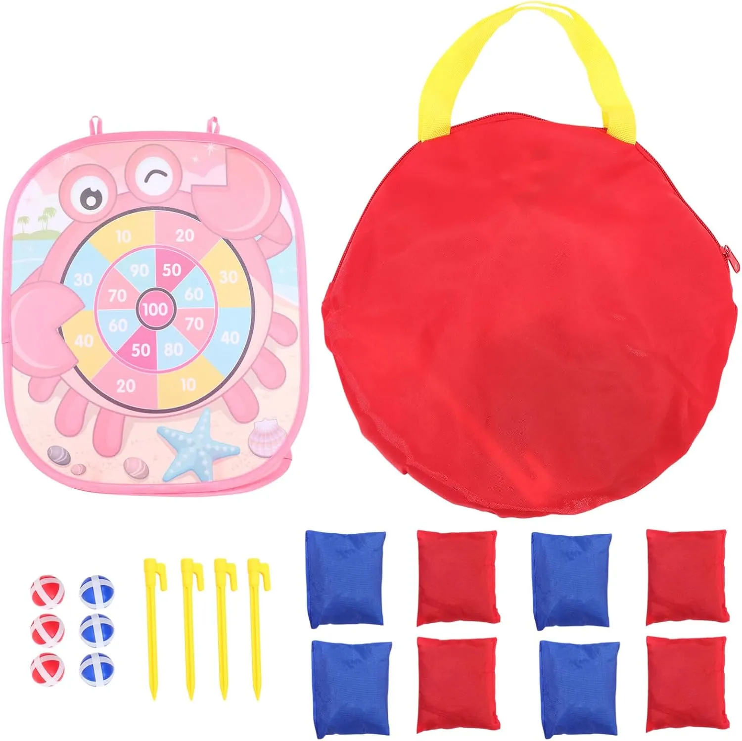 for Boy Girl Fun Easy to Assemble for Parties and Social Skills Development Lightweight Cloth Material Plaything for All Ages coincident drowsy decrease centigrade ancestor 1set Portable Bean Bag Toss Game 
