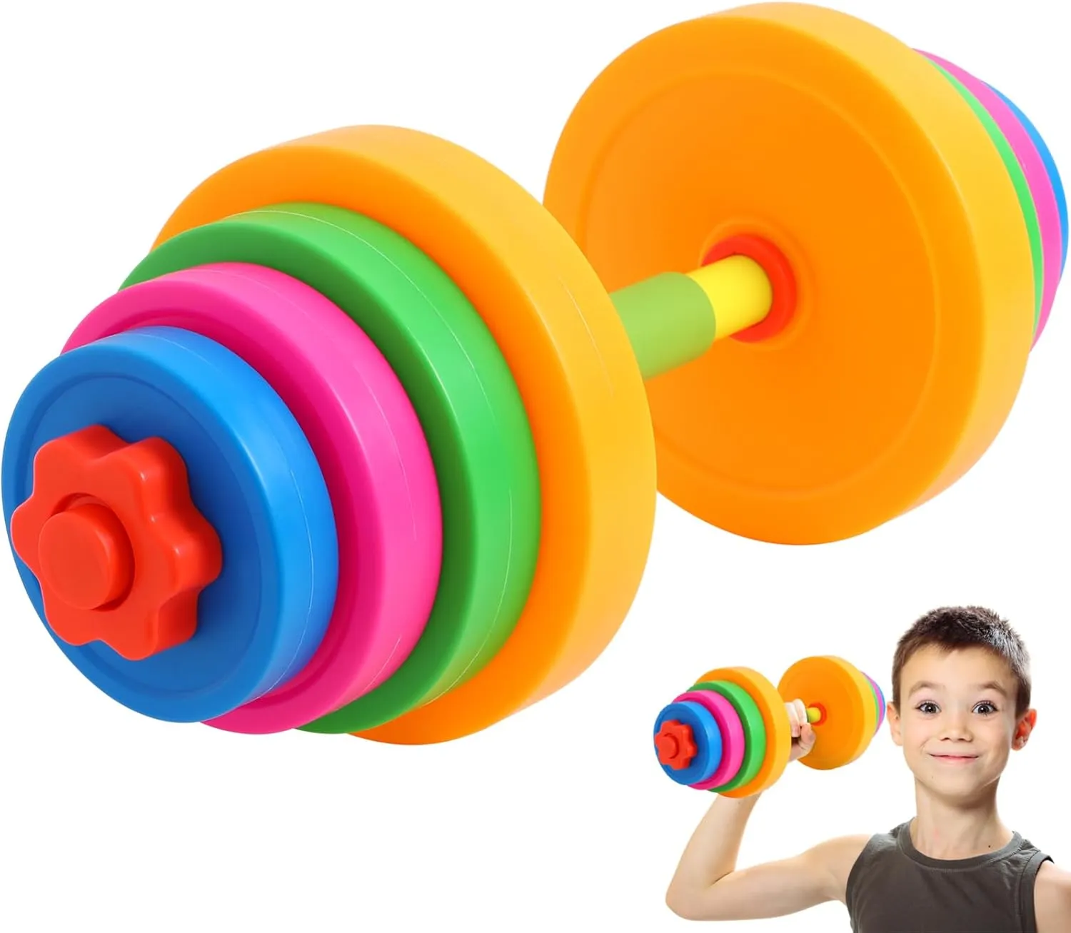 for Boy Girl Lightweight Hand Weights for Exercise and Fitness for Boys and Girls Birthday Fun Arm Training Equipment HEMOTON informative invisibly voyage intricate handle Adjustable Plastic Dumbbell Toy 
