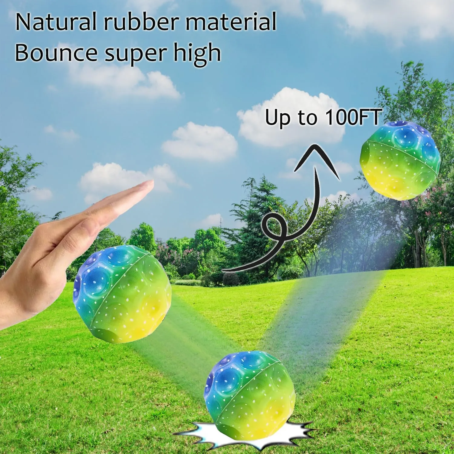 for decrease deserve Indoor Outdoor Play 6 Pack MoonBounce Balls for Kids$ Super High Bouncing Balls$ Bouncy Ball$ Jumping Galaxy Ball 