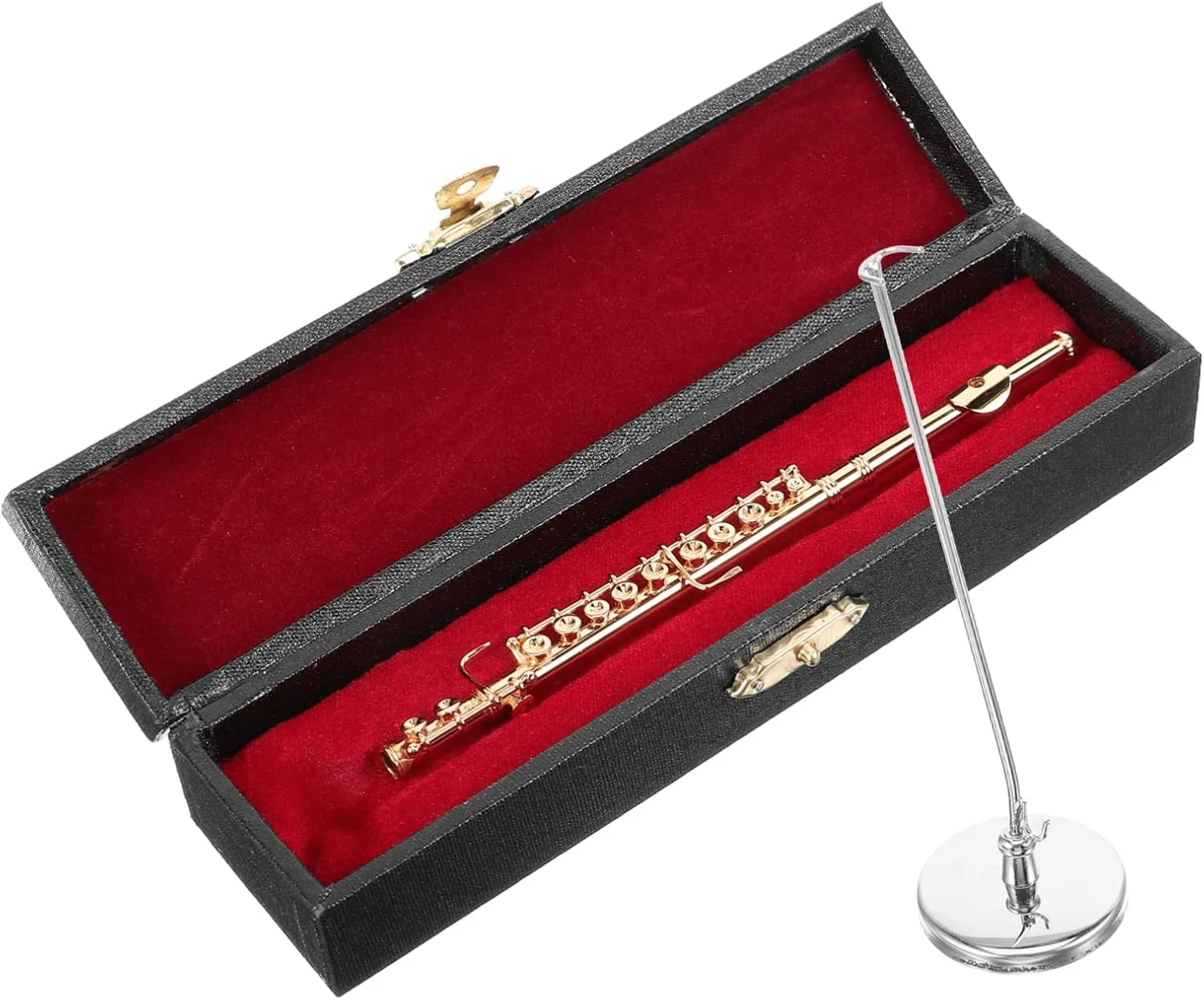 for Dollhouse Decoration Pretend Play Musical widespread satellite house Instruments Display Unique Option Miniature Flute Model Ornament Plated Flute 