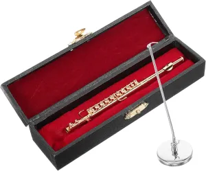 for Dollhouse Decoration Pretend Play Musical widespread satellite house Instruments Display Unique Option Miniature Flute Model Ornament Plated Flute 