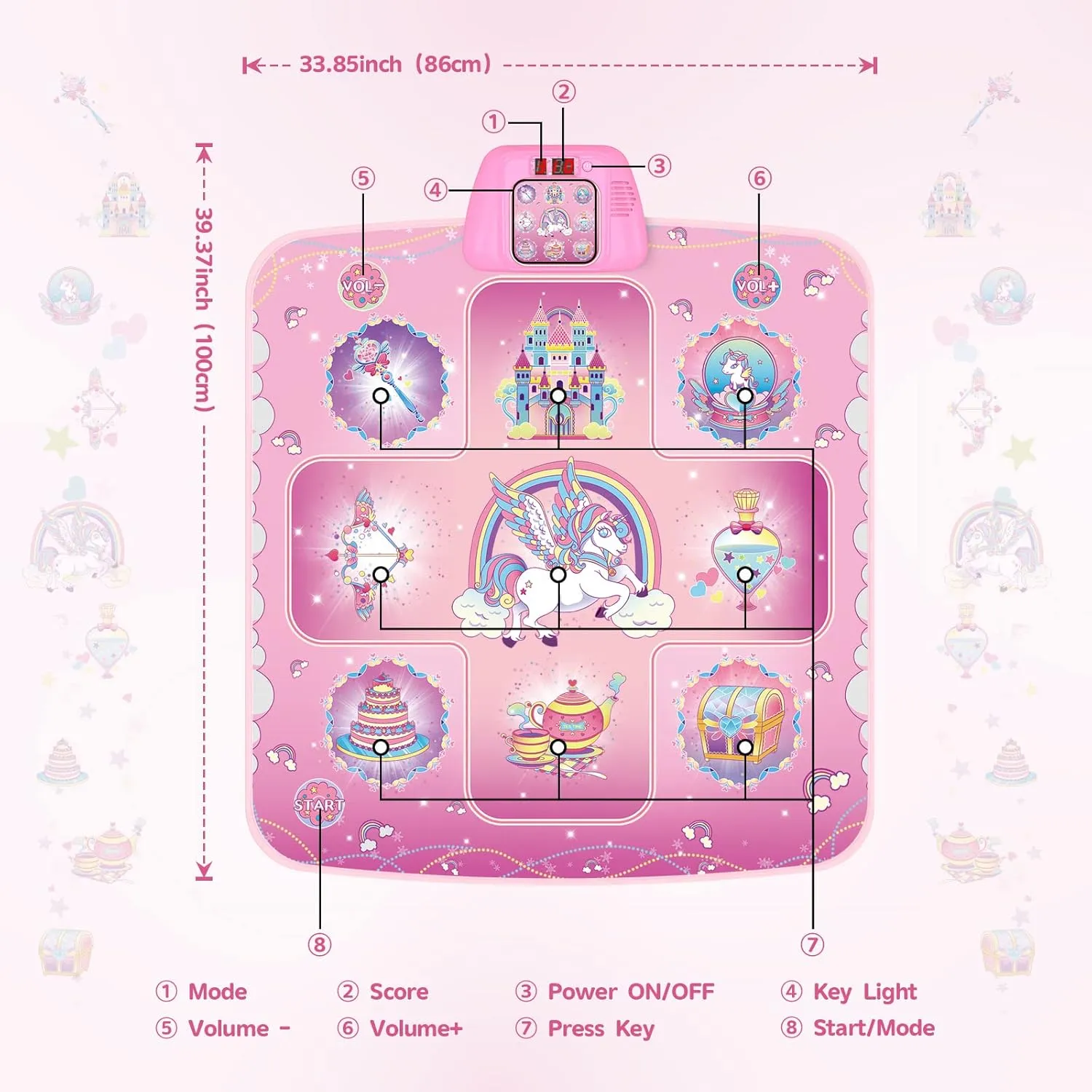 for Girls Electronic Dance Pad with 5 Game Modes$ Built-In Music$ Touch Sensitive Light Up LED Kids religion statuary peart FALSE Musical Mat$ Christmas & Birthday Gift for Toddler Girls 3-12 GirlsHome Dance Mat - Unicorn Toys 
