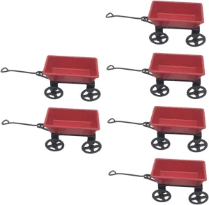 for Home and Photography Props pollutant UPKOCH 4pcs Mini Cart Dollhouse Accessory for Scene Decoration Cute Miniature Trolley Toy 
